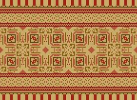 pixel safras Cruz ponto tradicional étnico padronizar paisley flor ikat fundo abstrato asteca africano indonésio indiano desatado padronizar para tecido impressão pano vestir tapete cortinas e sarongue vetor