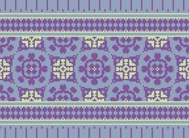 pixel safras Cruz ponto tradicional étnico padronizar paisley flor ikat fundo abstrato asteca africano indonésio indiano desatado padronizar para tecido impressão pano vestir tapete cortinas e sarongue vetor