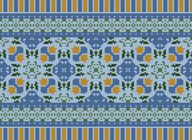 pixel safras Cruz ponto tradicional étnico padronizar paisley flor ikat fundo abstrato asteca africano indonésio indiano desatado padronizar para tecido impressão pano vestir tapete cortinas e sarongue vetor