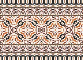 lindo pixel padrões tradicional folk estilo, geométrico étnico desatado padronizar vetor ilustração. Projeto para Cruz ponto, tapete, papel de parede, roupas, texto tecido, invólucro, batik, bordado