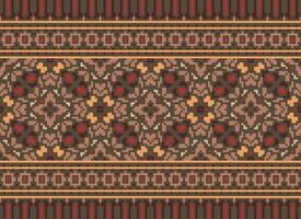 pixel safras Cruz ponto tradicional étnico padronizar paisley flor ikat fundo abstrato asteca africano indonésio indiano desatado padronizar para tecido impressão pano vestir tapete cortinas e sarongue vetor