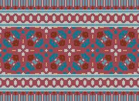 pixel safras Cruz ponto tradicional étnico padronizar paisley flor ikat fundo abstrato asteca africano indonésio indiano desatado padronizar para tecido impressão pano vestir tapete cortinas e sarongue vetor