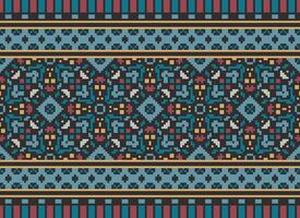 pixel safras Cruz ponto tradicional étnico padronizar paisley flor ikat fundo abstrato asteca africano indonésio indiano desatado padronizar para tecido impressão pano vestir tapete cortinas e sarongue vetor