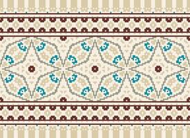 pixel safras Cruz ponto tradicional étnico padronizar paisley flor ikat fundo abstrato asteca africano indonésio indiano desatado padronizar para tecido impressão pano vestir tapete cortinas e sarongue vetor