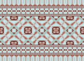 pixel safras Cruz ponto tradicional étnico padronizar paisley flor ikat fundo abstrato asteca africano indonésio indiano desatado padronizar para tecido impressão pano vestir tapete cortinas e sarongue vetor