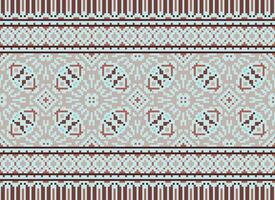 pixel safras Cruz ponto tradicional étnico padronizar paisley flor ikat fundo abstrato asteca africano indonésio indiano desatado padronizar para tecido impressão pano vestir tapete cortinas e sarongue vetor