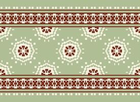 pixel Cruz ponto tradicional étnico padronizar paisley flor ikat fundo abstrato asteca africano indonésio indiano desatado padronizar para tecido impressão pano vestir tapete cortinas e sarongue vetor