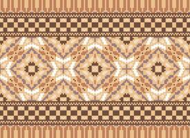 pixel Cruz ponto tradicional étnico padronizar paisley flor ikat fundo abstrato asteca africano indonésio indiano desatado padronizar para tecido impressão pano vestir tapete cortinas e sarongue vetor