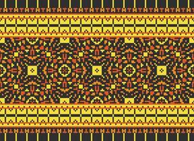 pixel Cruz ponto tradicional étnico padronizar paisley flor ikat fundo abstrato asteca africano indonésio indiano desatado padronizar para tecido impressão pano vestir tapete cortinas e sarongue vetor