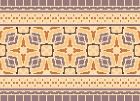 pixel Cruz ponto tradicional étnico padronizar paisley flor ikat fundo abstrato asteca africano indonésio indiano desatado padronizar para tecido impressão pano vestir tapete cortinas e sarongue vetor