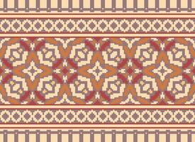 pixel Cruz ponto tradicional étnico padronizar paisley flor ikat fundo abstrato asteca africano indonésio indiano desatado padronizar para tecido impressão pano vestir tapete cortinas e sarongue vetor