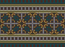 pixel Cruz ponto tradicional étnico padronizar paisley flor ikat fundo abstrato asteca africano indonésio indiano desatado padronizar para tecido impressão pano vestir tapete cortinas e sarongue vetor