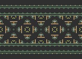 pixel étnico padronizar vetor fundo. desatado padronizar tradicional, Projeto para fundo, papel de parede, batik, tecido, tapete, roupas, invólucro, e têxtil.étnico padronizar vetor ilustração.