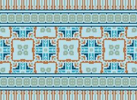 pixel étnico geométrico tecido padronizar Cruz ponto.ikat bordado étnico oriental pixel padronizar azul fundo. resumo,vetor,ilustração. textura,vestuário,quadro,decoração,motivos,seda papel de parede. vetor