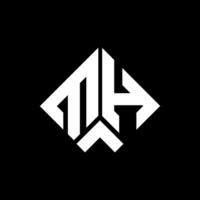 design de logotipo de letra mh em fundo preto. mh conceito de logotipo de letra de iniciais criativas. design de letra mh. vetor