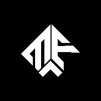 design de logotipo de carta mf em fundo preto. conceito de logotipo de letra de iniciais criativas mf. design de letra mf. vetor