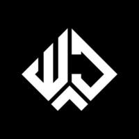 design de logotipo de carta wj em fundo preto. wj conceito de logotipo de letra de iniciais criativas. desenho de letra wj. vetor