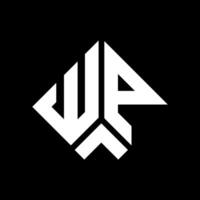 design de logotipo de carta wp em fundo preto. conceito de logotipo de letra de iniciais criativas wp. design de letra wp. vetor
