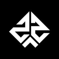 design de logotipo de letra zz em fundo preto. zz conceito de logotipo de letra de iniciais criativas. design de letra zz. vetor