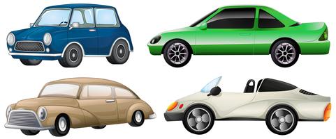Quatro tipos diferentes de carros vetor