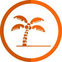 Palma árvore glifo laranja círculo ícone vetor
