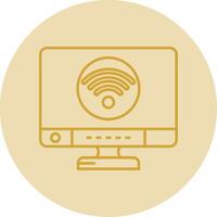 Wi-fi linha amarelo círculo ícone vetor