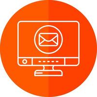 o email linha vermelho círculo ícone vetor