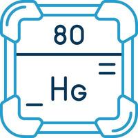mercúrio linha azul dois cor ícone vetor