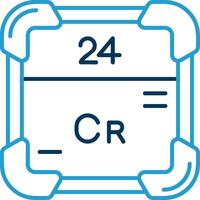 cromo linha azul dois cor ícone vetor