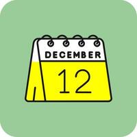 12º do dezembro preenchidas amarelo ícone vetor