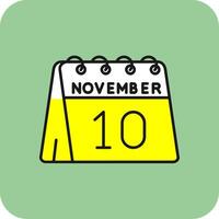 10º do novembro preenchidas amarelo ícone vetor