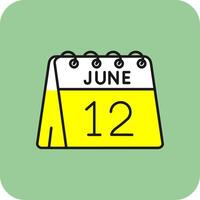 12º do Junho preenchidas amarelo ícone vetor