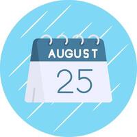 Dia 25 do agosto plano azul círculo ícone vetor