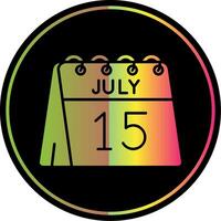 15º do Julho glifo vencimento cor ícone vetor
