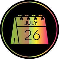 Dia 26 do Julho glifo vencimento cor ícone vetor