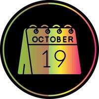 19 do Outubro glifo vencimento cor ícone vetor