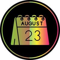 23º do agosto glifo vencimento cor ícone vetor