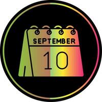 10º do setembro glifo vencimento cor ícone vetor