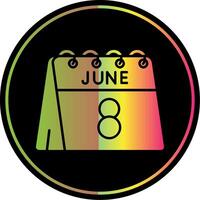 8ª do Junho glifo vencimento cor ícone vetor