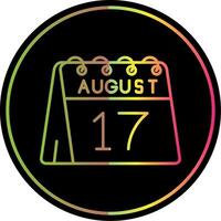 Dia 17 do agosto linha gradiente vencimento cor ícone vetor