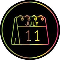 11º do Julho linha gradiente vencimento cor ícone vetor