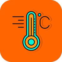 temperatura preenchidas laranja fundo ícone vetor