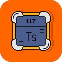tennessine preenchidas laranja fundo ícone vetor