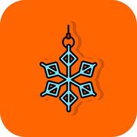 floco de neve preenchidas laranja fundo ícone vetor