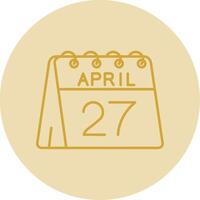 Dia 27 do abril linha amarelo círculo ícone vetor
