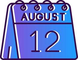 12º do agosto gradiente preenchidas ícone vetor