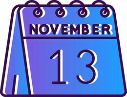 13º do novembro gradiente preenchidas ícone vetor