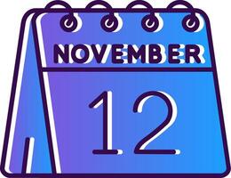 12º do novembro gradiente preenchidas ícone vetor