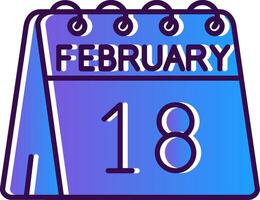 18º do fevereiro gradiente preenchidas ícone vetor