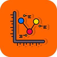 gráfico preenchidas laranja fundo ícone vetor